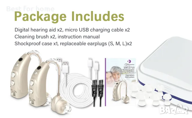 Слухови апарати Delmicure VHP1710- акумулаторни комплект от 2 бр., снимка 12 - Слухови апарати - 48687346