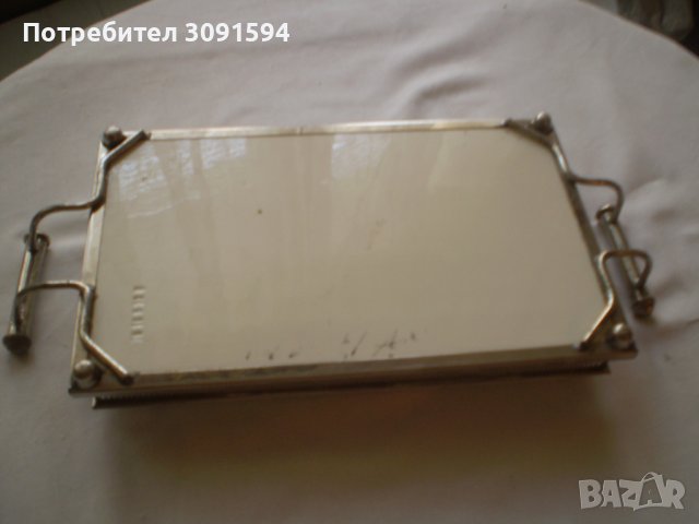 Винтидж стара   поднос  от порцелан метал , снимка 7 - Аксесоари за кухня - 38736798