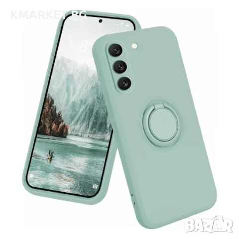 Силиконов кейс и Протектор bSmart Finger Grip, За Samsung Galaxy A36, Светлозелен, снимка 1