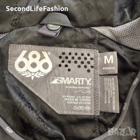 686 Smarty Дамско ски яке за сноуборд, двуслойно, черно/розово, размер M, снимка 3 - Зимни спортове - 53258591