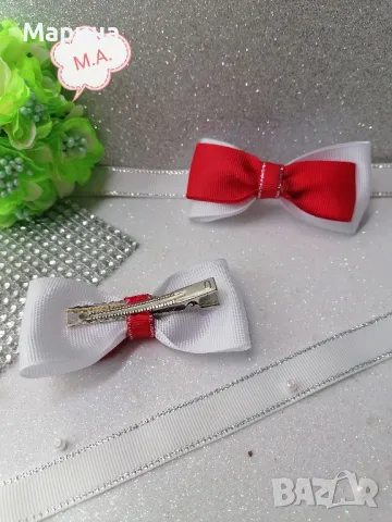Панделка за коса в червено и бяло., снимка 6 - Аксесоари за коса - 49221860