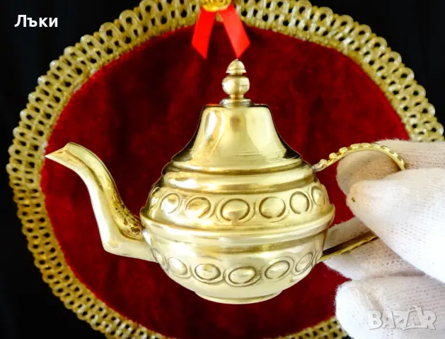 Чайник от месинг,миниатюра. , снимка 5 - Антикварни и старинни предмети - 49888769