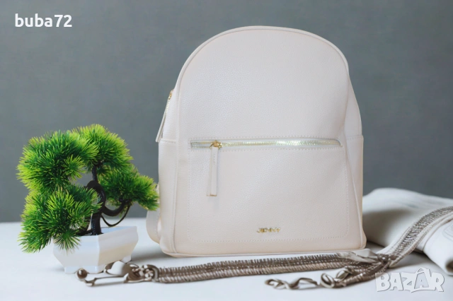 Раница Jenny - бежова, снимка 2 - Раници - 53487646