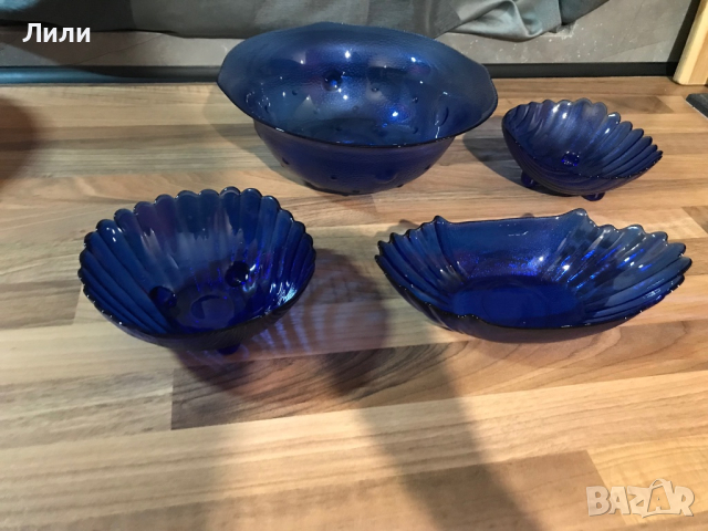 Синя купа с купички , снимка 2 - Сервизи - 44556022
