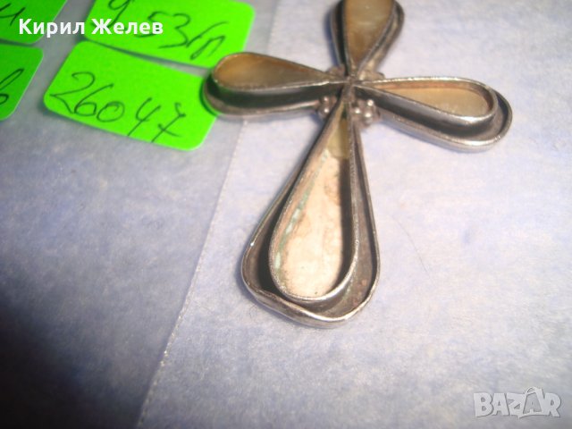 СТАРИНЕН СРЕБЪРЕН СЕДЕФЕН КРЪСТ ОКСИДИРАНО СРЕБРО МАЙСТОРСКА СТАРА РЪЧНА ИЗРАБОТКА 26047, снимка 12 - Антикварни и старинни предмети - 35950586