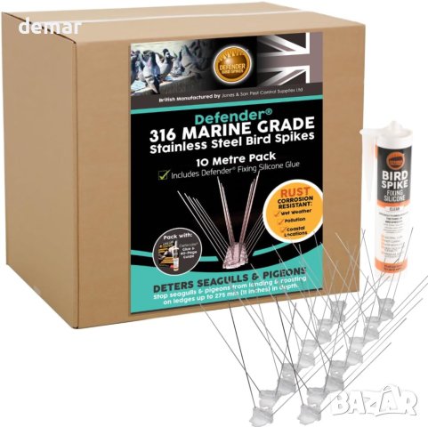 Defender Комплект защита от птици от неръждаема стомана клас 316, 10 м