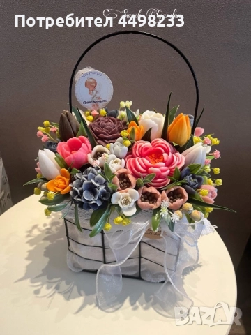 Идеален подарък-Аранжировка от ароматни сапунени цветя и др., снимка 9 - Изкуствени цветя - 52350118