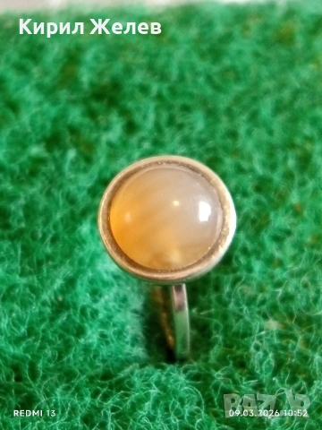 Нежен сребърен пръстен с инкрустиран ОПАЛ стил и елегантност 43052, снимка 2 - Пръстени - 53763722