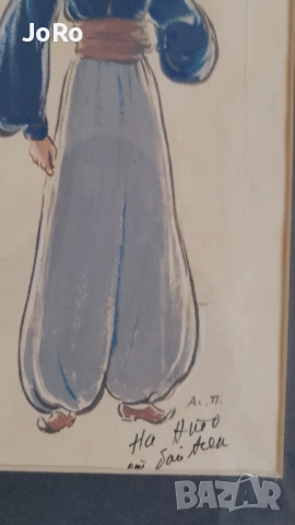 Асен Попов "Джин" красив гваш от автора. , снимка 2 - Картини - 53504449