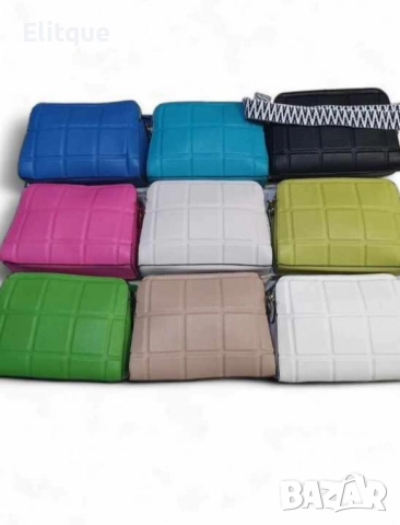 Стилна дамска к. капитонирана чанта с дълга дебела дръжка и отделение с цип, снимка 2 - Чанти - 52854728