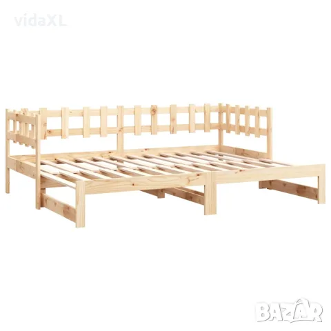 vidaXL Разтегателно дневно легло, 2x(90x200) см, борово дърво масив, снимка 9 - Спални и легла - 56148418