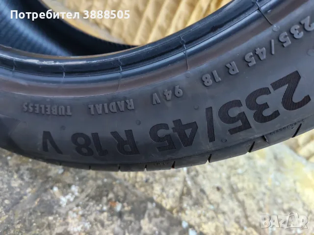 Почти НОВИ Летни гуми Continental PremiumContact 6 235/45 R18 – DOT 4125 (на 3500 км), снимка 3 - Гуми и джанти - 56222955