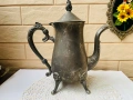 Красив посребрен чайник от Англия с цветя, снимка 5