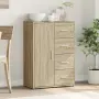 vidaXL Страничен шкаф, дъб сонома, 60x31x84 см, инженерно дърво, снимка 3