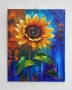 "Слънчоглед" Картина 50х40см, Маслена живопис с шпакла, снимка 2