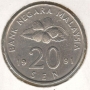 Malaysia-20 Sen-1991-KM# 52-Agong