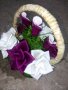 Кошница с цветя от креп хартия, снимка 4
