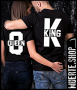 Тениски с щампа за двойки, комплект QUEEN Q KING K