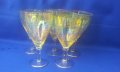Стъклени чаши за концентрат или вино, богата ръчна инкрустация, столче, седефен ефект, снимка 9
