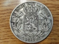 Белгия 5 франка 1869 СРЕБРО, снимка 2