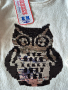 Плетена детска туника със сова от пайети, снимка 4