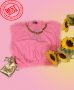Блузка ,,Pink Barbie"с мотив верижка, размер S-M, 100 % памук, снимка 1 - Тениски - 41385343