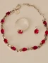 Сребърен комплект с червени камъни, снимка 1