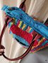 MIELIE екстравагантна чанта,плетена шарена, снимка 9