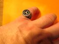 старинен мъжки сребърен пръстен на голямата марка за автомобили Мерцедес, Mercedes-Benz - солидна кр, снимка 4