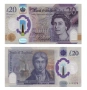 Английска полимерна банкнота QEII Джон £20, кралица Елизабет 2020, снимка 1