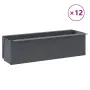 vidaXL Сандъчета за цветя за европалети 12 бр сиви 36x13,5x9,5 см PP, снимка 1