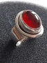 Стар сребърен пръстен с кехлибар, снимка 2