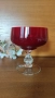 Една фантастична много масивна чаша/купа за десерт от рубинен кристал с прозрачно столче, снимка 5