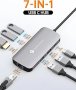 NOVOO USB C хъб с Ethernet адаптер, 7 в 1, снимка 1