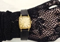 Винтидж съветски часовник LUCH - позлатен AU 10+ - произведен в СССР - нова черна каишка Винтидж , снимка 1
