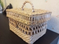 Плетена кутия с капак, голяма., снимка 4