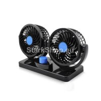Двоен вентилатор за кола – 12V / 24V – 360 градуса, снимка 1 - Друга електроника - 41626401