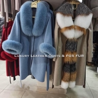 Дамски палта от кашмир, вълна и естествен косъм от лисица, снимка 16 - Палта, манта - 36041253