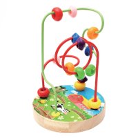 Образователна игра, 10,5х16 см, Дървена основа с цветни топчета, снимка 1 - Игри и пъзели - 40289191