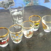 Шест немски стъклени чашки, снимка 1 - Други ценни предмети - 41045677