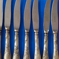 Руски ножове нерж с посребрени дръжки, снимка 3 - Прибори за хранене, готвене и сервиране - 41404683