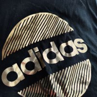 Adidas дамска тениска със златна щампа, Л/L , снимка 1 - Тениски - 41509096