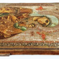 19 Век! Руска Икона на Света Богородица Страстна, снимка 11 - Антикварни и старинни предмети - 39711222