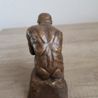Стара бронзова фигура "Мислителят", снимка 7 - Антикварни и старинни предмети - 42417049
