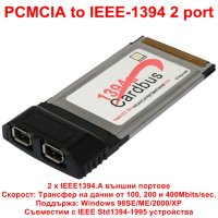 PCMCIA to IEEE-1394 2 port MKTECH - НОВИ, снимка 1 - Мрежови адаптери - 40800277