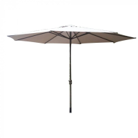 Градински алуминиев чадър с механизъм таупе / 350см, снимка 1 - Градински мебели, декорация  - 44595595