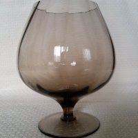 голяма чаша от кафяво стъкло, снимка 1 - Декорация за дома - 41724050