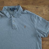 Polo Ralph Lauren Grey slim Pima cotton polo shirt - страхотна мъжка тениска КАТО НОВА 2ХЛ, снимка 4 - Тениски - 41621843