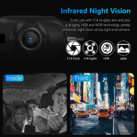 Нова двойна камера за автомобили / кола с нощно виждане, GPS, G-сензор, снимка 5 - Аксесоари и консумативи - 36197889