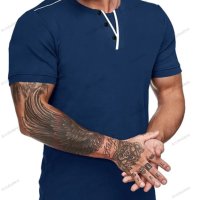 Мъжка ежедневна тениска с V-образно деколте и къс ръкав, 8цвята - 023, снимка 9 - Тениски - 40315031